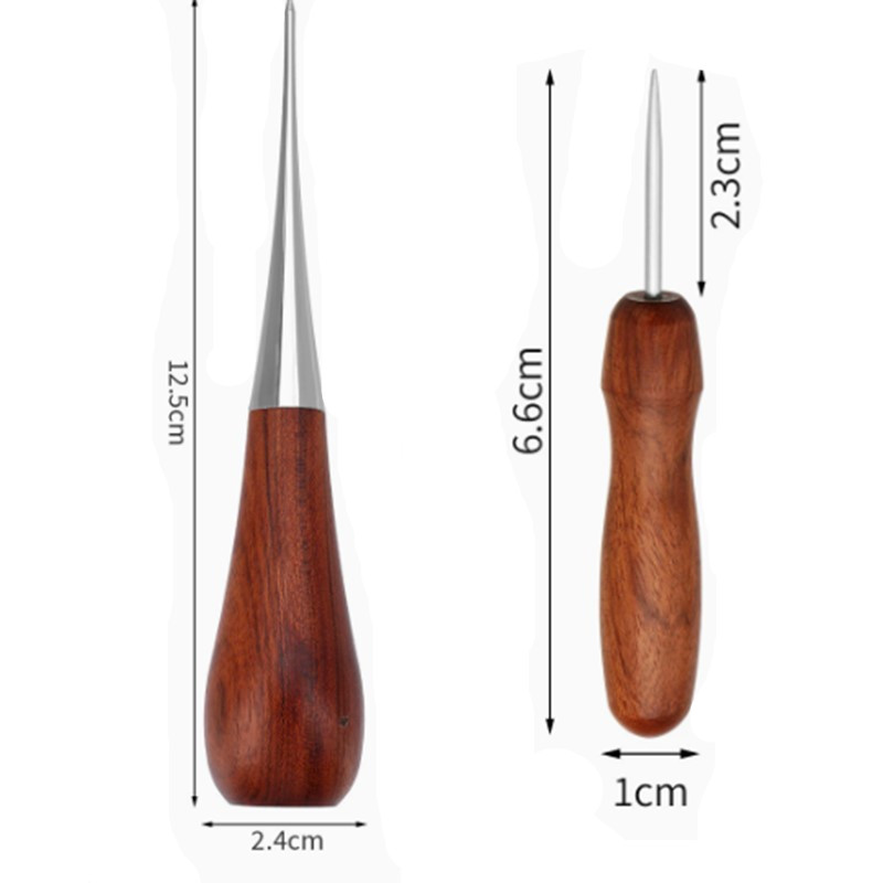 Leatherwork Awl - Poinçon professionnel en cuir avec manche