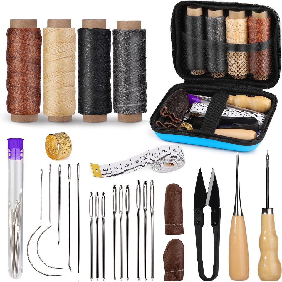 Leatherwork Awl - BUDDUR-Kit d'outils de couture en cuir