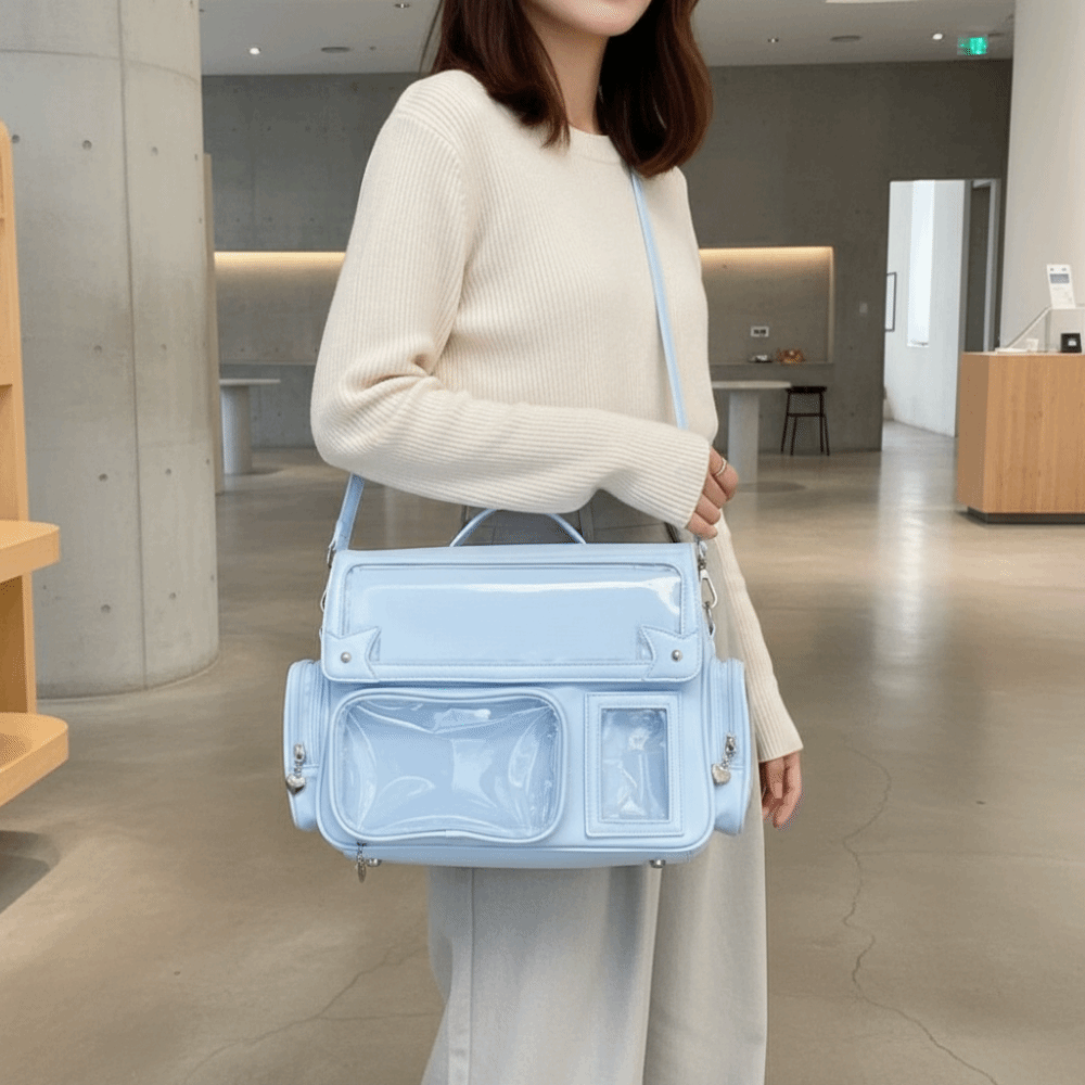 Leather Work Backpack - Sac à dos Ita convertible transparent