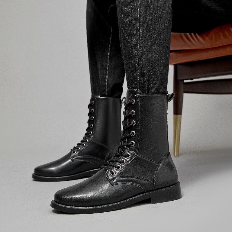 Leatherwork Boots - Bottes en cuir à tige haute,