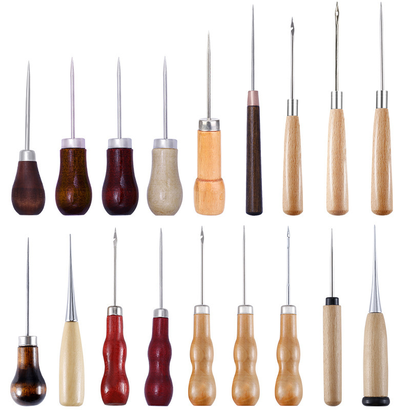 Leatherwork Awl - Poinçon en cuir manche en bois