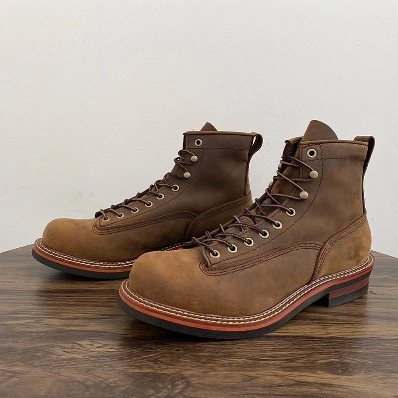 Leatherwork Boots - Bottines Vintage britanniques pour hommes, chaussures