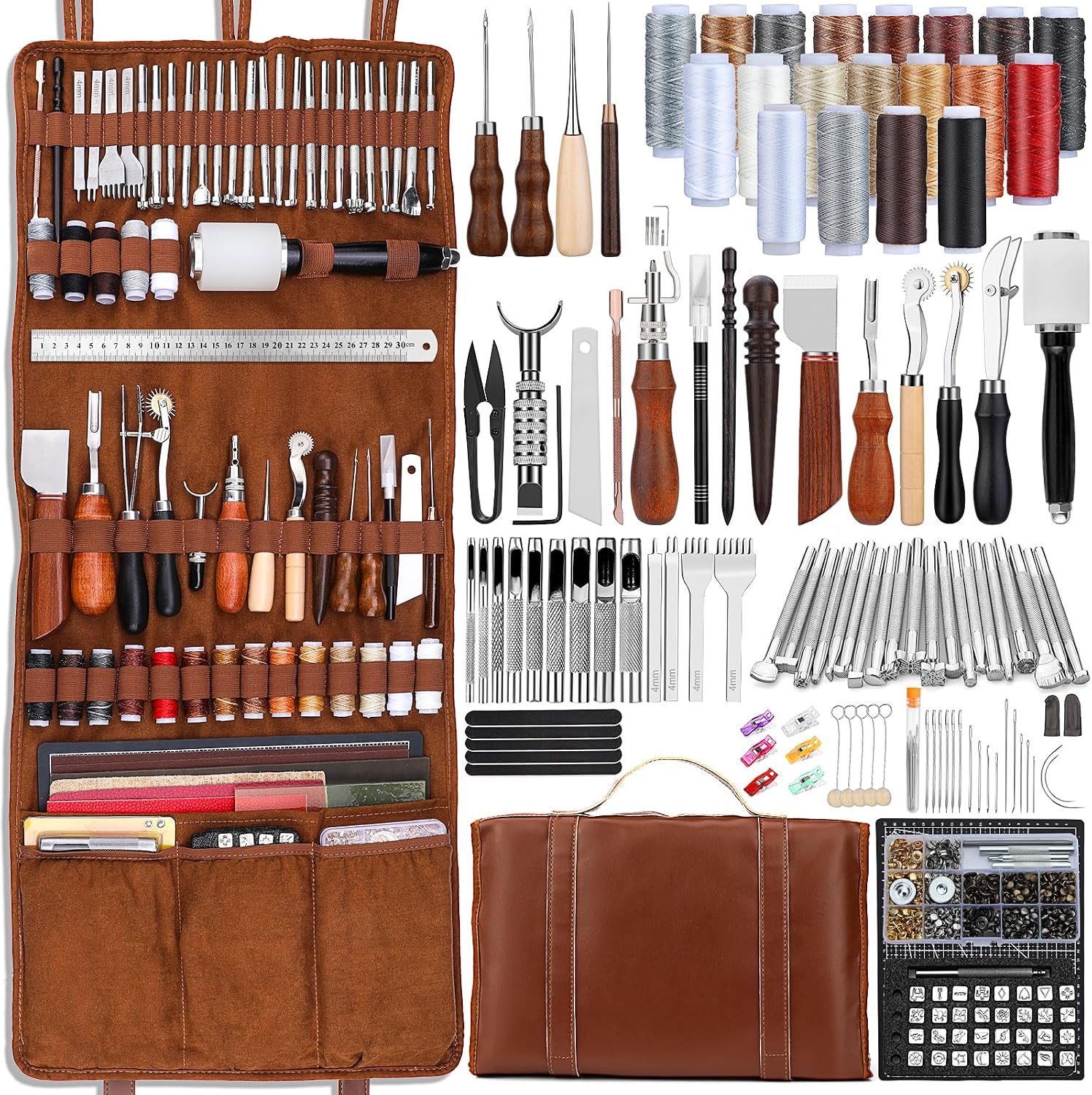 Leather Work Is - Kit d'outils de maroquinerie professionnel avec