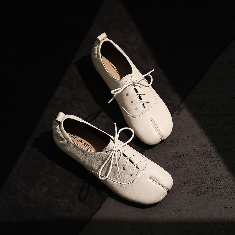 Leather Work Oxfords - Chaussures Tabi en cuir véritable pour