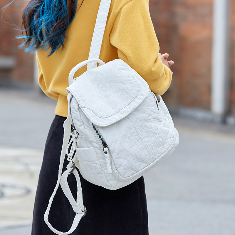 Leather Work Backpack - Sac à dos en cuir lavé