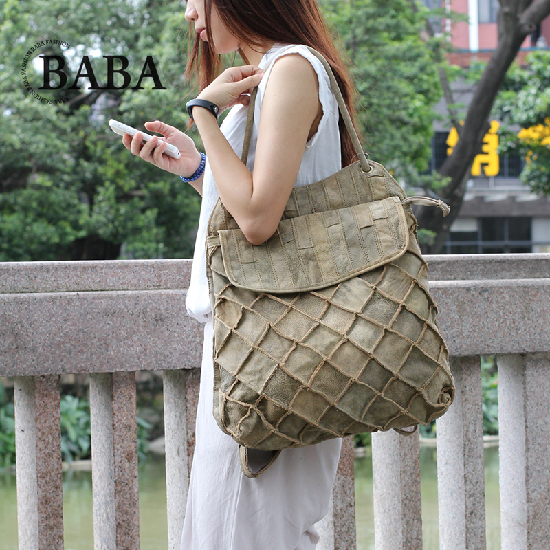 Leather Work Backpack - Nouveau sac à dos européen/américain femmes