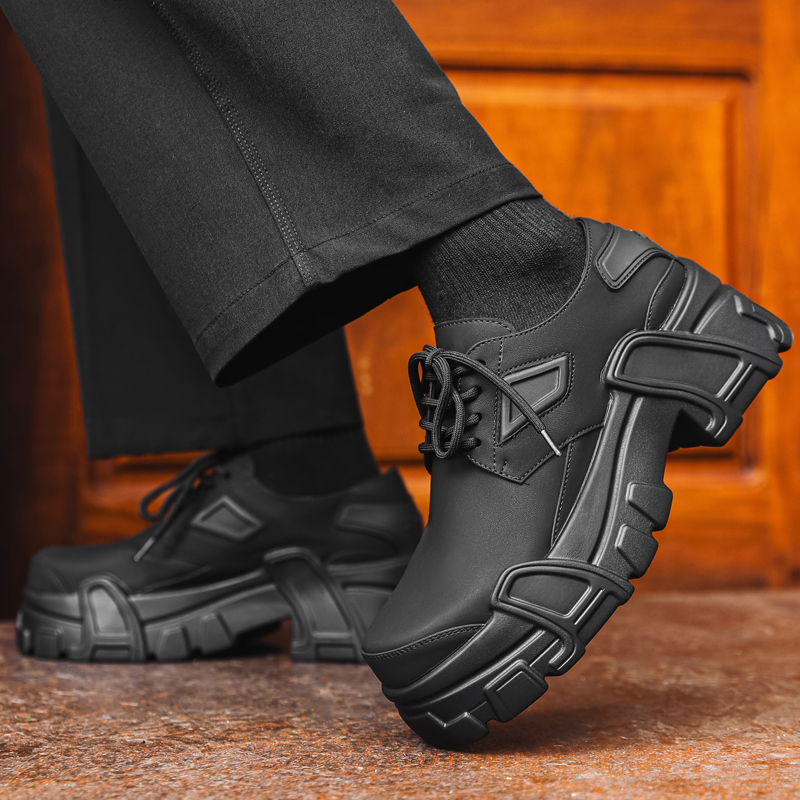 Leather Work Oxfords - Chaussures à plateforme en cuir pour