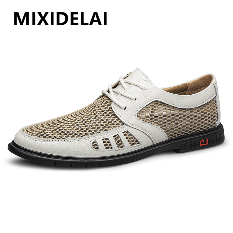 Leather Work Oxfords - Chaussures en maille respirante pour hommes