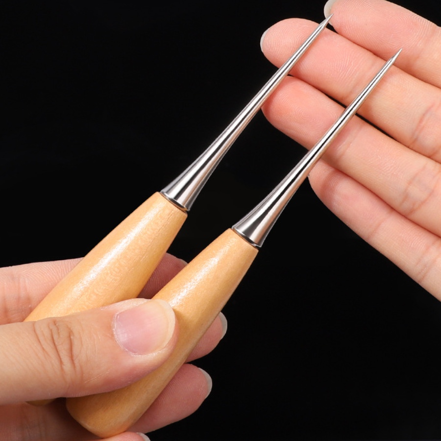 Leatherwork Awl - 2 pièces Outil de poinçonnage et