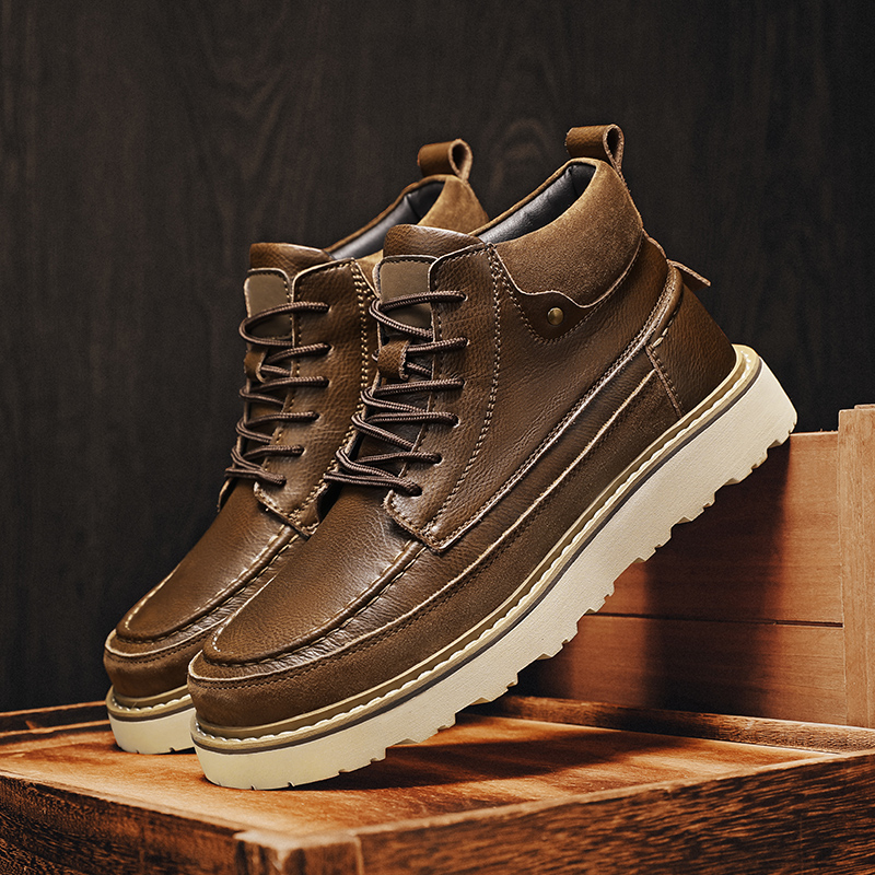 Leatherwork Boots - Bottes de travail montantes marron pour