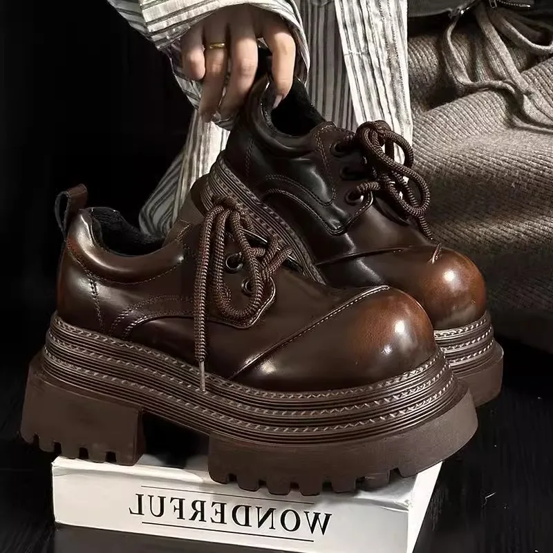 Leather Work Oxfords - Mocassins rétro en cuir Oxford pour