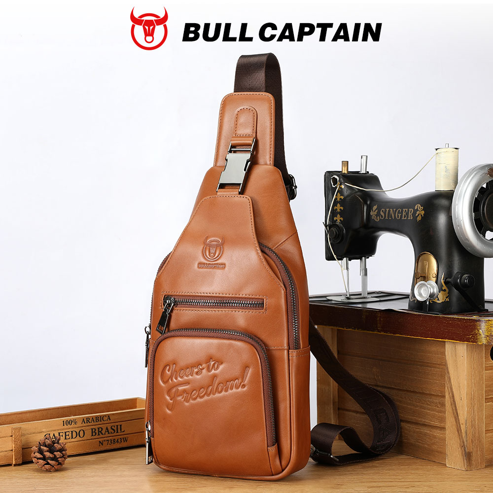 Leather Work Backpack - Sac de poitrine en cuir véritable