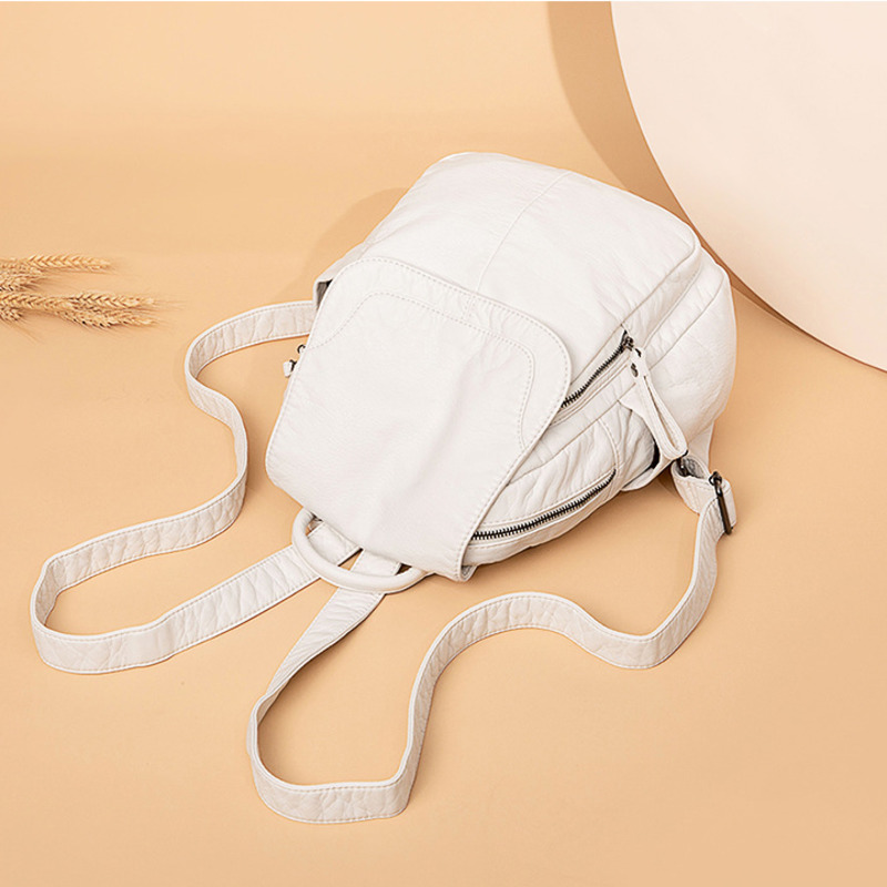 Sac à dos en cuir lavé blanc p - Leather Work Backpack avis et prix