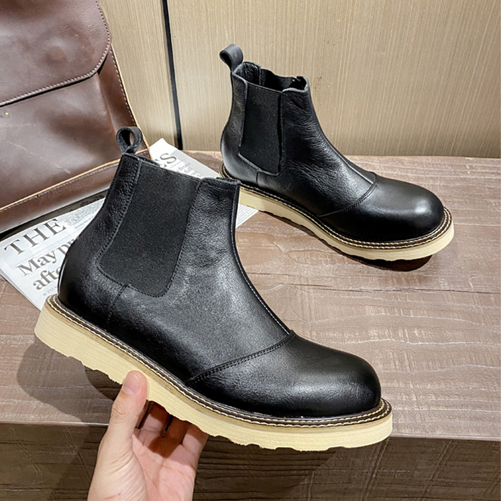 Bottes Chelsea rétro en cuir v - Leather Work Oxfords avis et prix