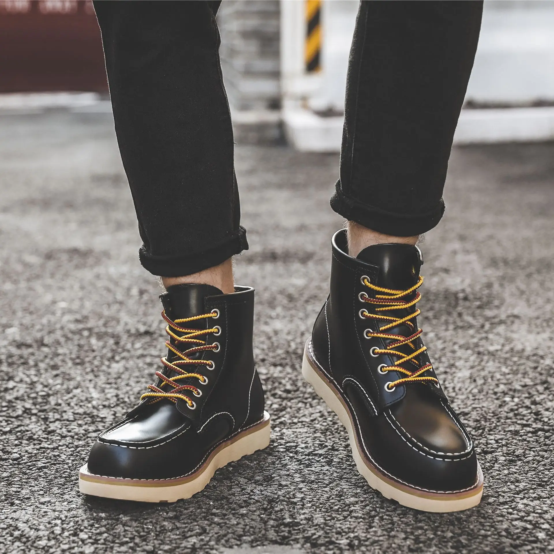 Hommes printemps hiver chaussu - Leatherwork Boots avis et prix