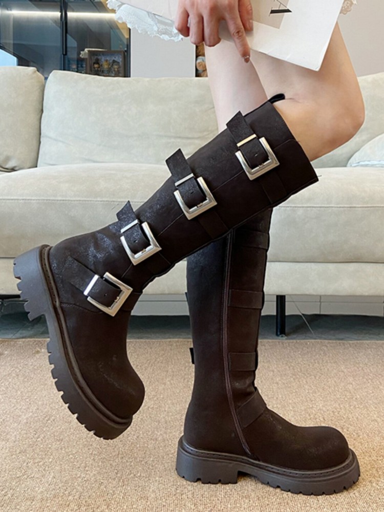 Bottes hautes multi-boucles po - Leatherwork Boots avis et prix