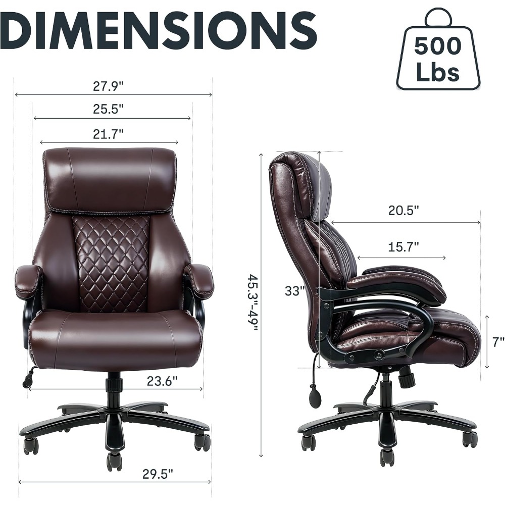 Chaise de bureau haute capacit - Leather Work Is avis et prix